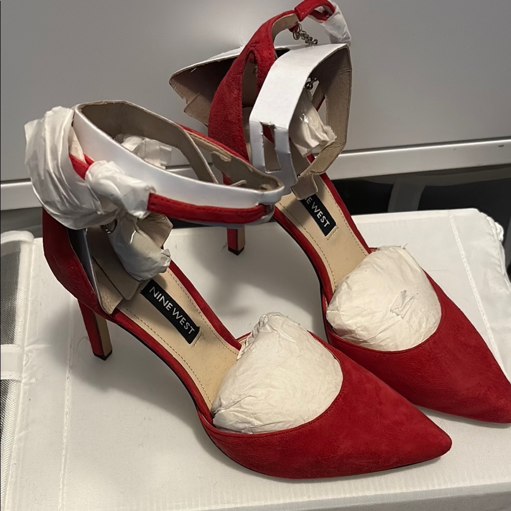 Nine West Red Suede Women's Heels
